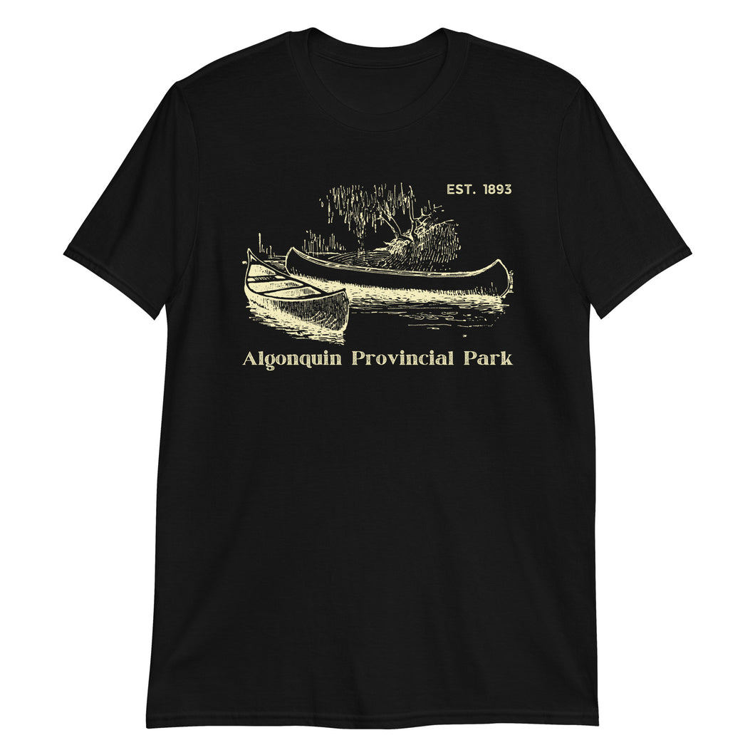 Algonquin Provincial Park Vintage Style Canoe T Shirt